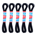 Pack of 5 black round sewing elastic rolls