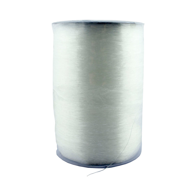 Large roll of clear plastic thread for jewellery making and crafts.