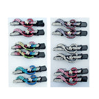 Shiny Musical Staff Crystal Hair Clips Barrettes - Pack of 3 Pairs