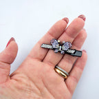 Shiny Butterfly B Crystal Hair Clips Barrettes - Pack of 3 Pairs