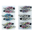 Shiny Apples Crystal Hair Clips Barrettes - Pack of 3 Pairs