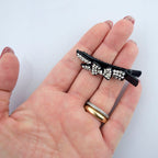 Shiny Bow Tie B Crystal Hair Clips Barrettes - Pack of 3 Pairs