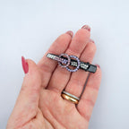 Shiny Double Loop Crystal Hair Clips Barrettes - Pack of 3 Pairs