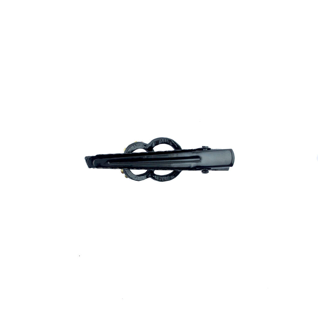 Shiny Double Loop Crystal Hair Clips Barrettes - Pack of 3 Pairs
