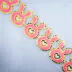 Bunny heart design trim displayed on a white background.