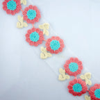 Eight pieces of flower trim displayed together, each 5x8cm
