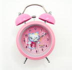 Close-up of Hello Kitty 'Angel' clock face with colourful design