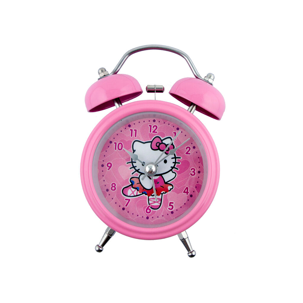 Hello Kitty Ballerina twin bell alarm clock in pink.