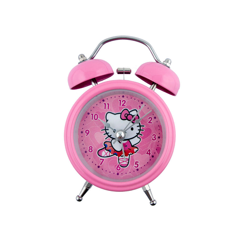 Hello Kitty Ballerina twin bell alarm clock in pink.