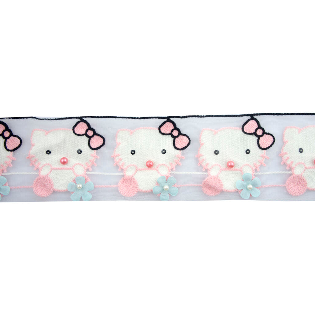 Half metre of Hello Kitty decorative trim with net backing