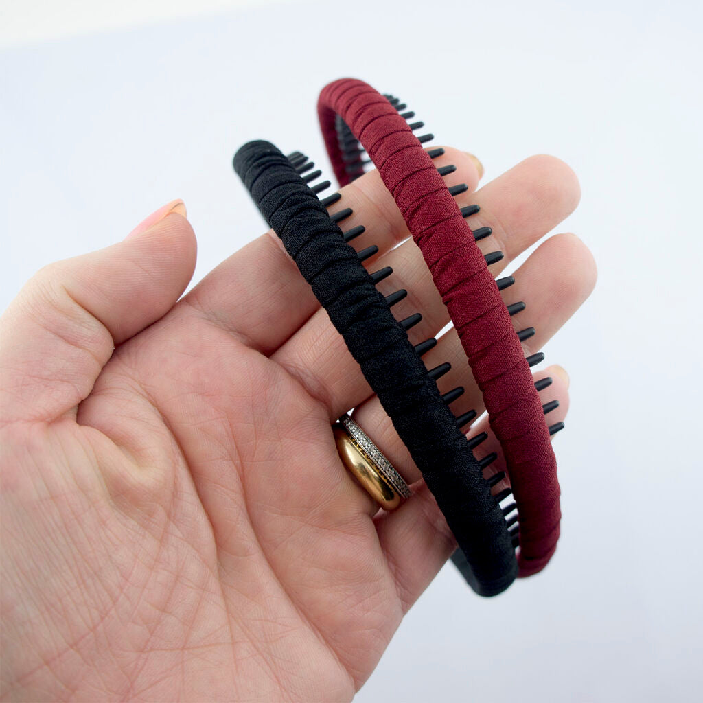 Pretty Maroon Colour Alice Band Headband - Pack of 2