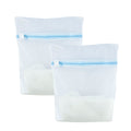 Two medium tough dense net laundry wash bags displayed together.
