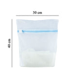 Close-up of the tough dense net fabric of the wash bag