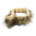 Tawny brown fake fur collar displayed on a mannequin