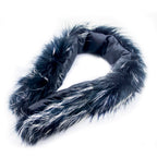 Black and white fake fur collar displayed on a mannequin
