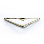 Large 165 x 95 mm Brass Tone L-Shaped Purse Frame with Decorative Clasp and Perforations
