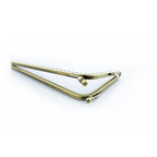 Medium 145 x 90 mm Brass Tone L-Shaped Purse Frame with Decorative Clasp and Perforations