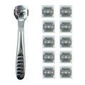 Leather skiving thinning razor with a set of 10 blades