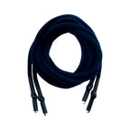 Two black hoodie cords with waterproof ends displayed together.