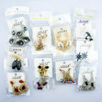Close-up of stylish earrings showcasing their elegant designs.