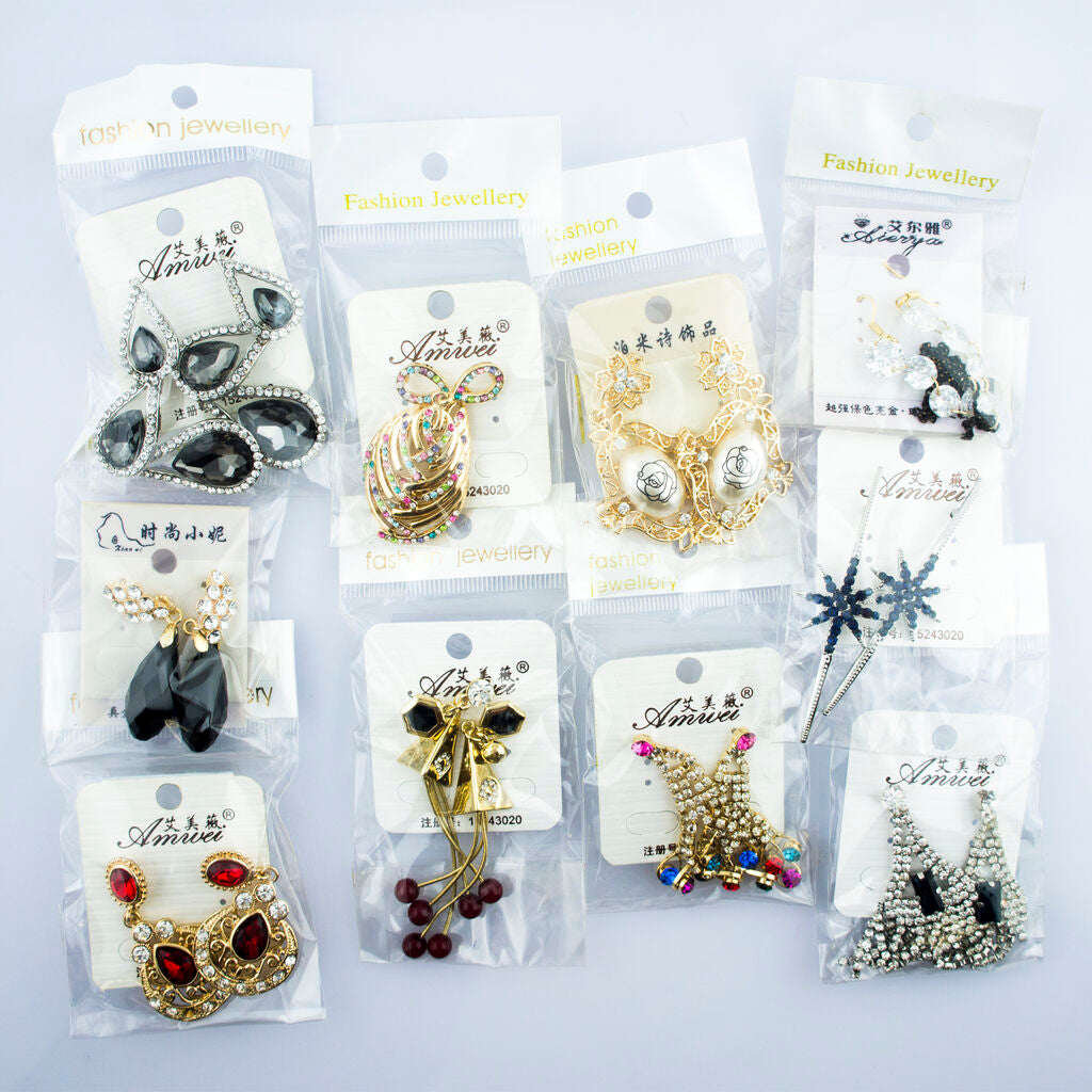 Close-up of stylish earrings showcasing their elegant designs.