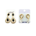 Two pairs of fashionable earrings in assorted designs.