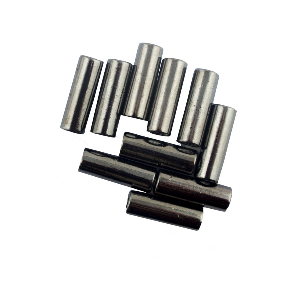 Pack of 10 premium metal cord ends in dark silver tone.