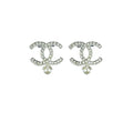 Stylish fashion brooch with pearl bead and clear crystals