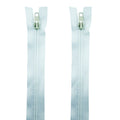 2 PCs No.5 White Plastic Closed End Automatic Zips 70cmL x 33mmW