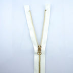 White 2 PCs No.5 Brass Closed Ended Zipper 65cmL x 32mmW