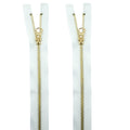White 2 PCs No.5 Brass Closed Ended Zipper 65cmL x 32mmW