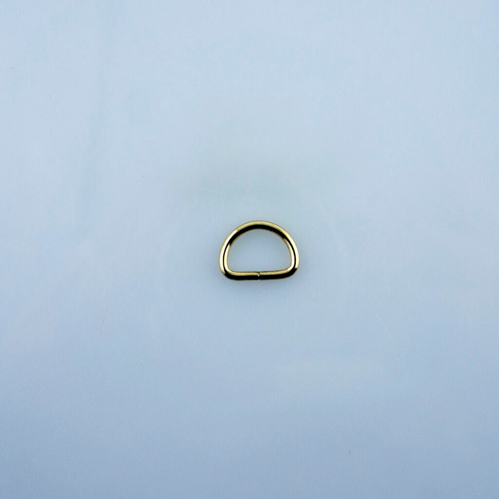 Gold Tone 14 mm small D Ring Buckle - for Making or Repairing Belts, Bags 14 mm W x 10 mm H - Pack of 20