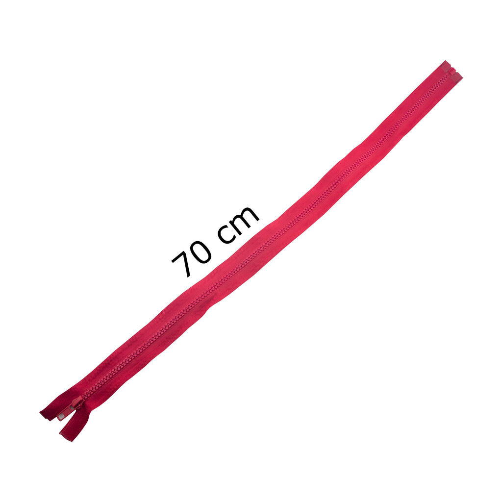 2 PCs No.5 Red Plastic Open End Automatic Zips 70cmL x 33mmW