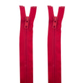 2 PCs No.5 Red Plastic Open End Automatic Zips 65cmL x 33mmW
