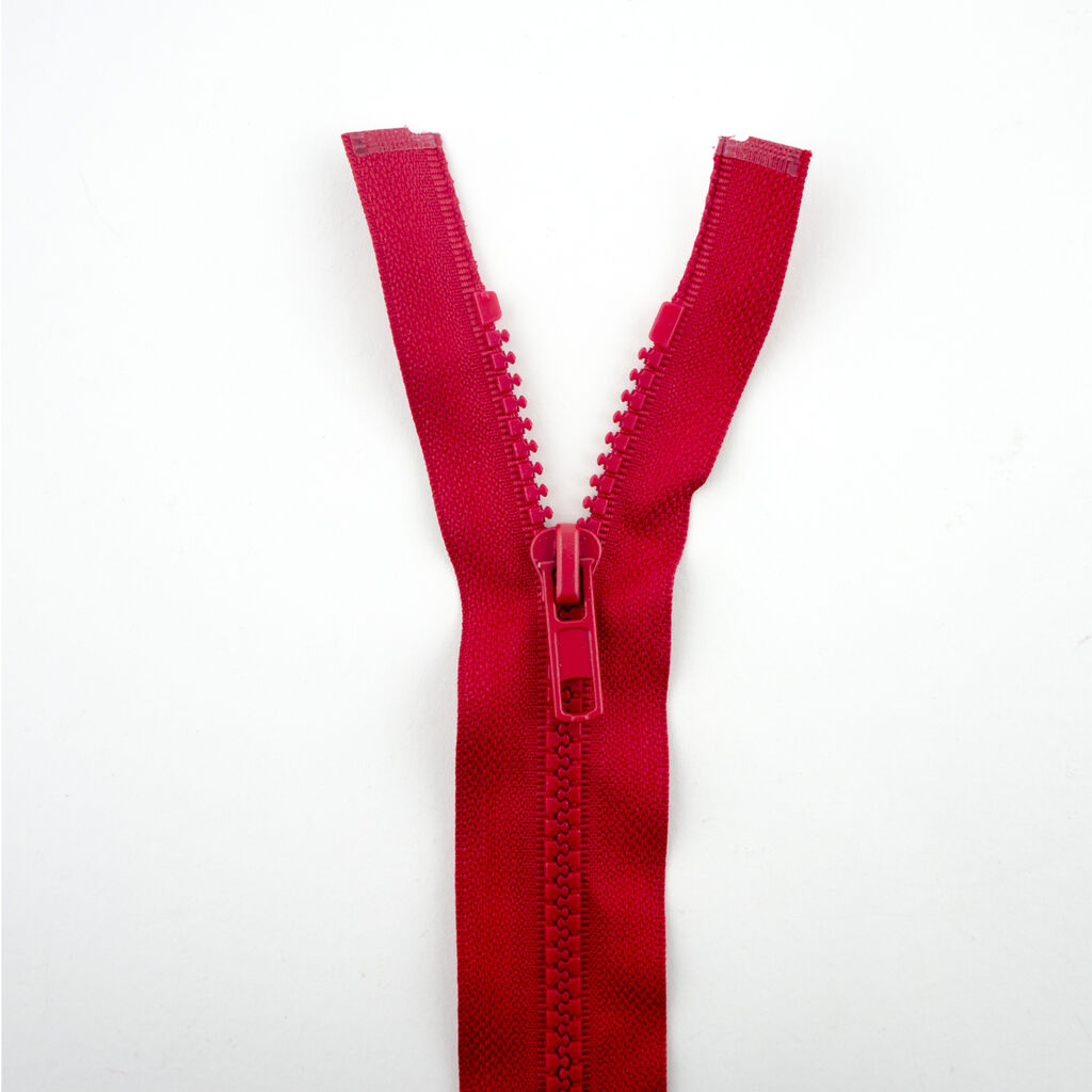 2 PCs No.5 Red Plastic Open End Automatic Zips 60cmL x 33mmW