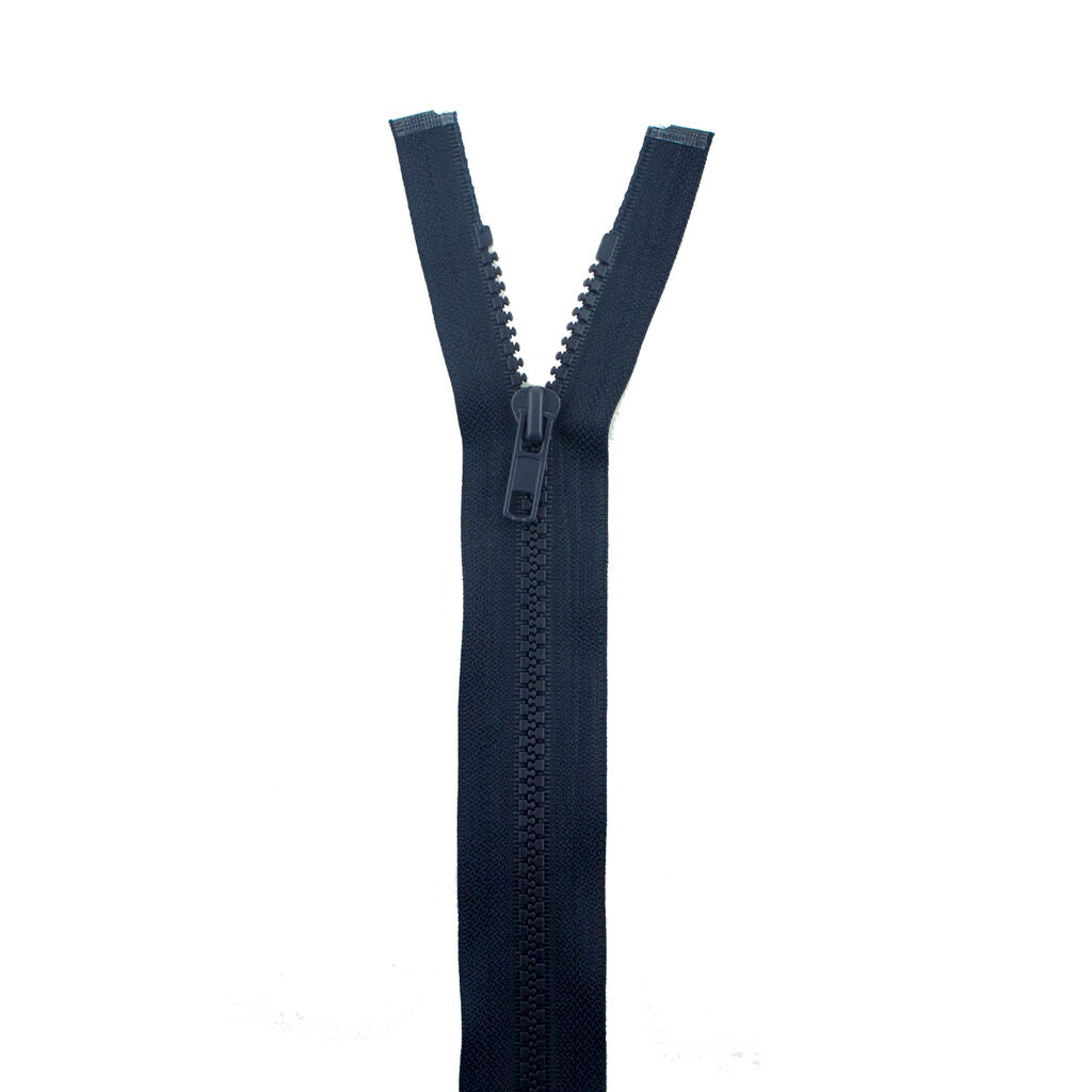 2 PCs No.5 Navy Plastic Open End Automatic Zips 70cmL x 33mmW