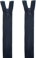 2 PCs No.5 Navy Plastic Open End Automatic Zips 70cmL x 33mmW