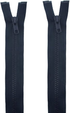 2 PCs No.5 Navy Plastic Open End Automatic Zips 70cmL x 33mmW