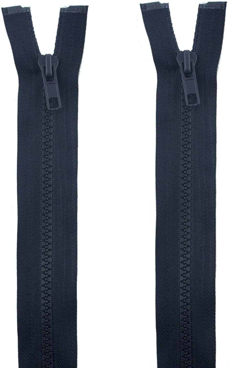 2 PCs No.5 Navy Plastic Open End Automatic Zips 70cmL x 33mmW