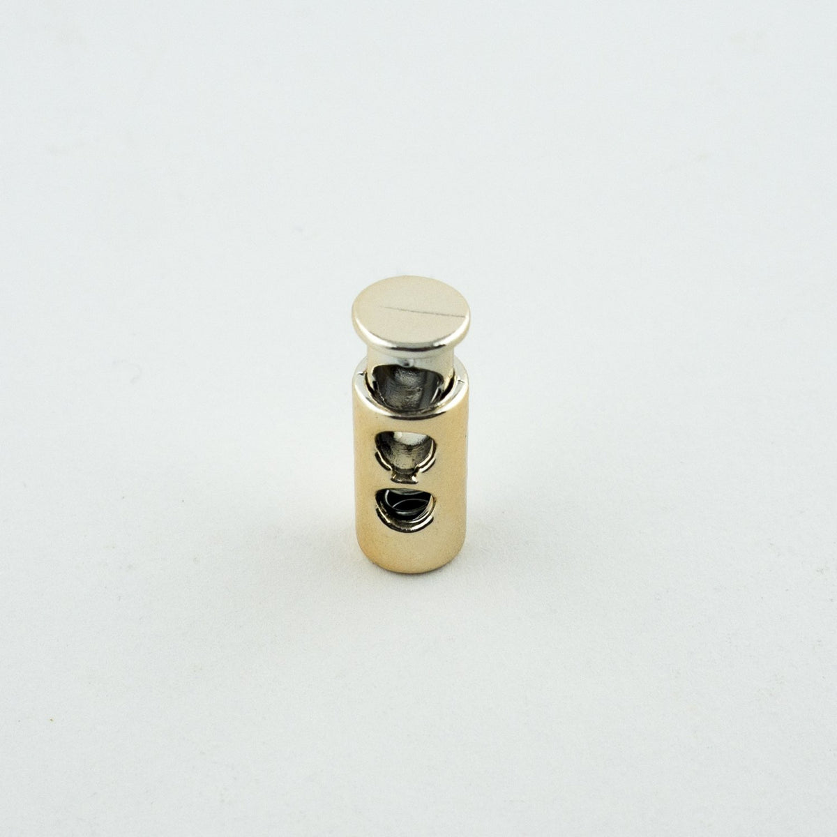 DZ-8083 Small Plastic Toggle Spring Stop Double Hole String Cord Locks 20 Pcs (Metalic Light Gold To