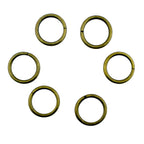 Pack of 6 antique brass metal rings for crafting