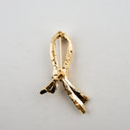Elegant Crystal and Gold Tone Ribbon Loop Brooch with Lock Fastener - 50 mm x 25 mm - Pack of 2
