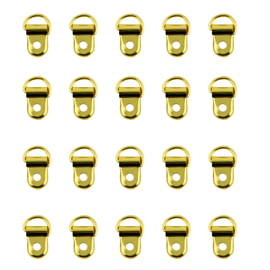 Shoe Boot Lace Eyelets with Gold Tone Loop and Ring - Pack of 20