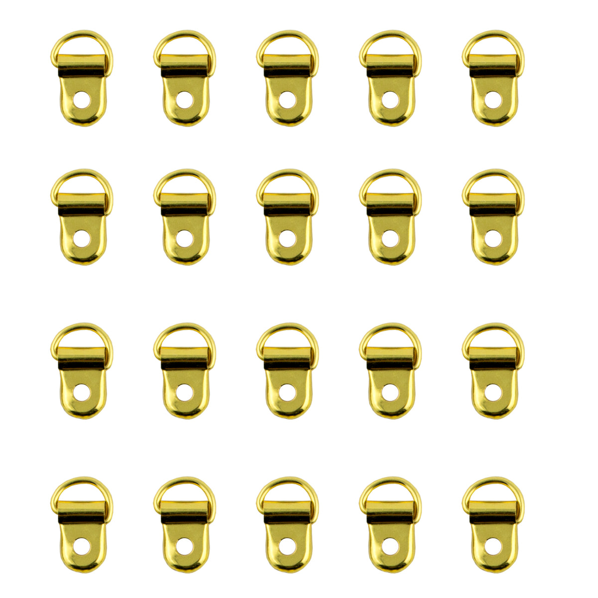 Shoe Boot Lace Eyelets with Gold Tone Loop and Ring - Pack of 20