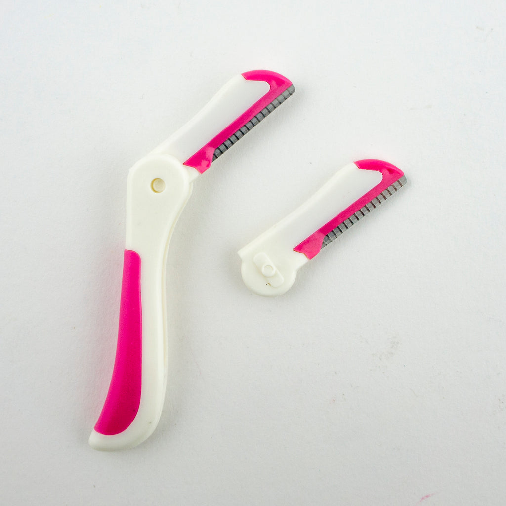 S-203 Pocket Sized Eyebrow and Facial Hair Trimmer Shaper with Folding Design and Spare Cutter Blade