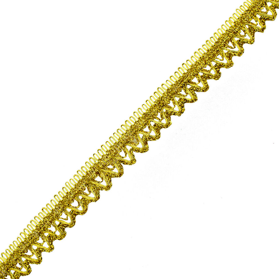 Gold Metallic Fabric Sew In Trim for Garment and Accessory Embellishment - 24 mm Wide - 3 Metres