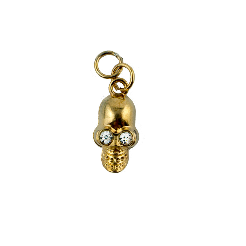 Pack of 5 gothic chic skull pendants for crafting.