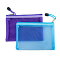 Two colourful B6 mesh nylon zip files in assorted colours.
