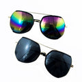 2 Pairs of Stylish Unisex Angular Framed Aviator Style Sunglasses - Frame 140 mm Wide x Arm 140 mm L