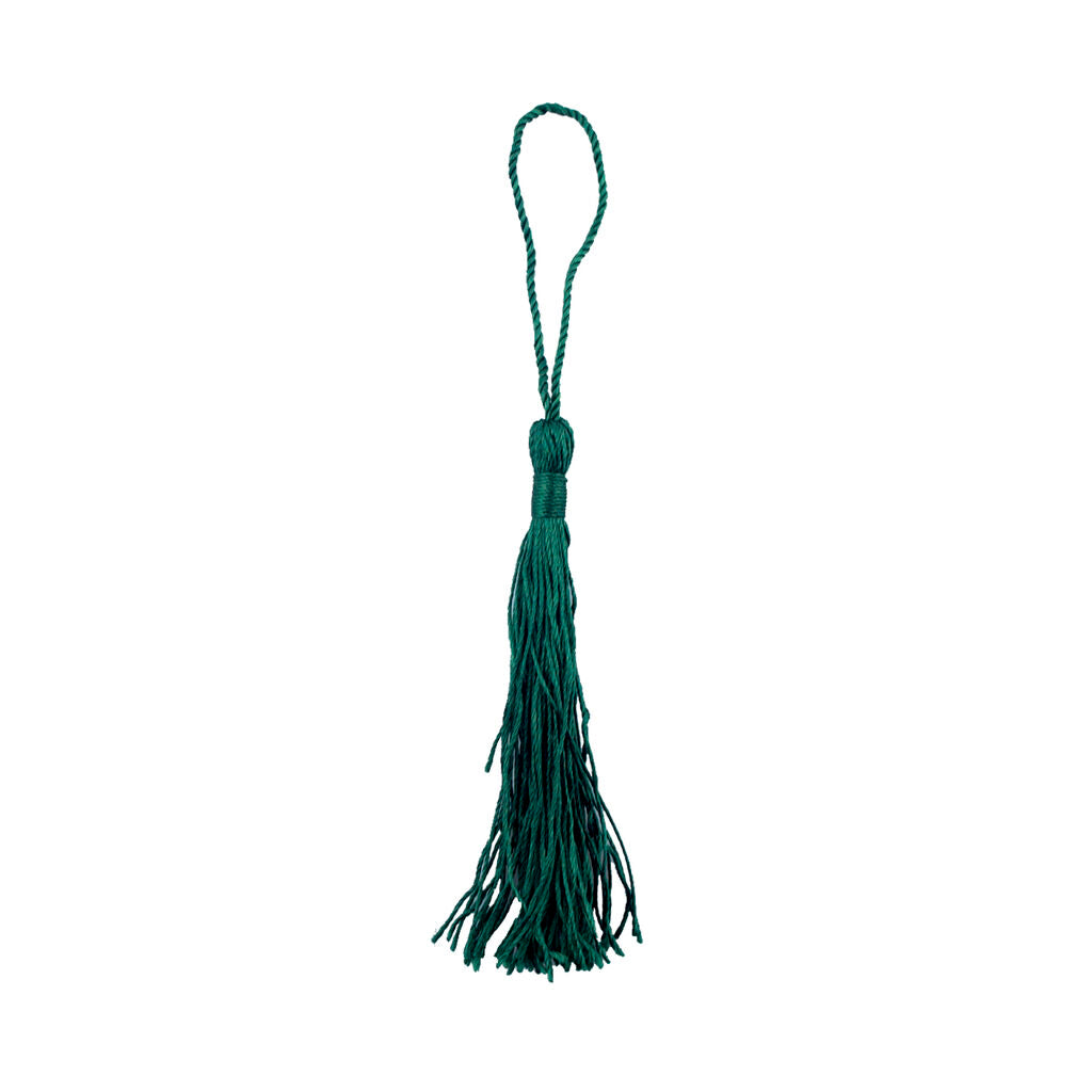 Silky Tassels Dark Green 12 cm Long For Craft Embellishments, Purses, Bags, Keyrings etc. Pack of 10